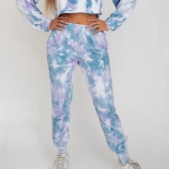Skatie Rocky Sweatpants & Matching Crewneck Sweatshirt SET Mammoth Tie dye XS - Picture 1 of 6